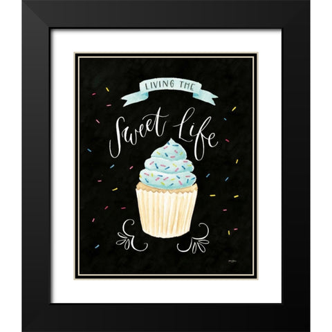 Sweet Life IV Dark Black Modern Wood Framed Art Print with Double Matting by Jackson, Jenaya