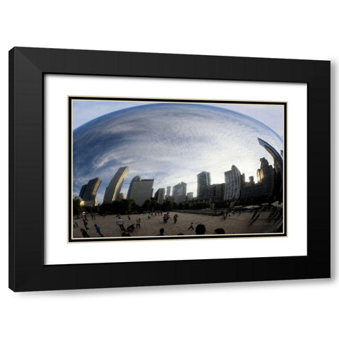 The Bean Chicago Black Modern Wood Framed Art Print with Double Matting by Van Swearingen, Debra