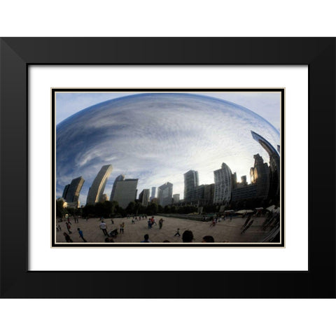 The Bean Chicago Black Modern Wood Framed Art Print with Double Matting by Van Swearingen, Debra