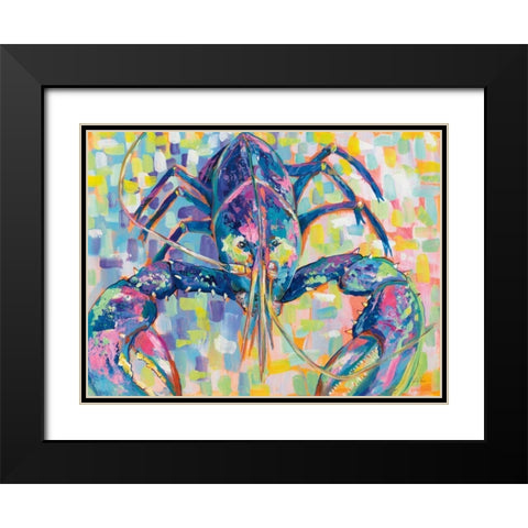 Lilly Lobster II Black Modern Wood Framed Art Print with Double Matting by Vertentes, Jeanette