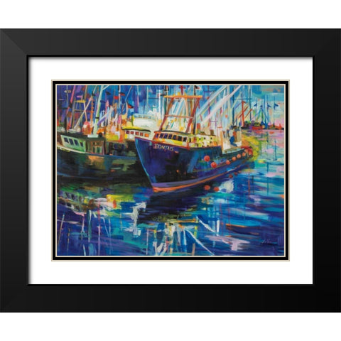 In for the Night Black Modern Wood Framed Art Print with Double Matting by Vertentes, Jeanette