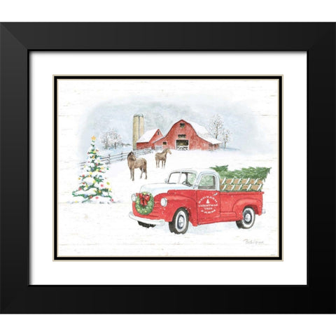 Farmhouse Holidays V Truck Black Modern Wood Framed Art Print with Double Matting by Grove, Beth