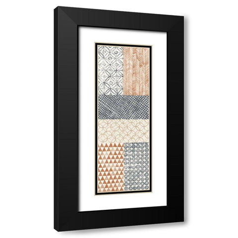 Maki Tile Panel I Warm Black Modern Wood Framed Art Print with Double Matting by Lovell, Kathrine