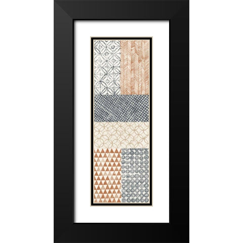 Maki Tile Panel I Warm Black Modern Wood Framed Art Print with Double Matting by Lovell, Kathrine