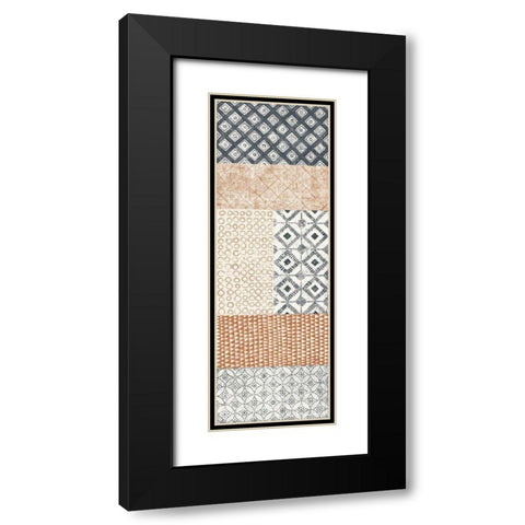 Maki Tile Panel II Warm Black Modern Wood Framed Art Print with Double Matting by Lovell, Kathrine