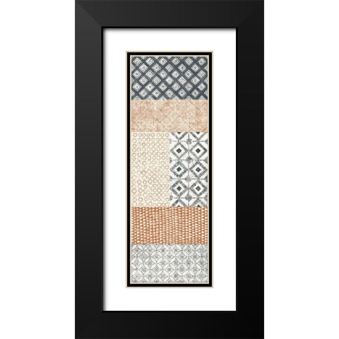 Maki Tile Panel II Warm Black Modern Wood Framed Art Print with Double Matting by Lovell, Kathrine