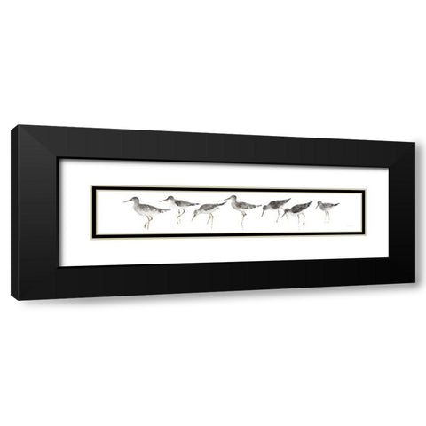 Sandpipers Panel Gray Black Modern Wood Framed Art Print with Double Matting by Tillmon, Avery