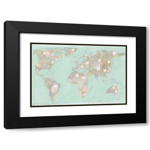 Artsy World Mint Black Modern Wood Framed Art Print with Double Matting by Mack, Lynn