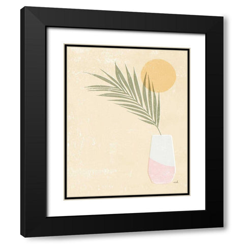 Sun Palm II Blush Black Modern Wood Framed Art Print with Double Matting by Hershey, Moira