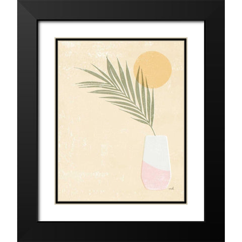 Sun Palm II Blush Black Modern Wood Framed Art Print with Double Matting by Hershey, Moira