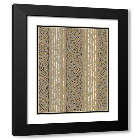 Batik II Patterns with Navy Black Modern Wood Framed Art Print with Double Matting by Brissonnet, Daphne