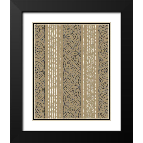 Batik II Patterns with Navy Black Modern Wood Framed Art Print with Double Matting by Brissonnet, Daphne