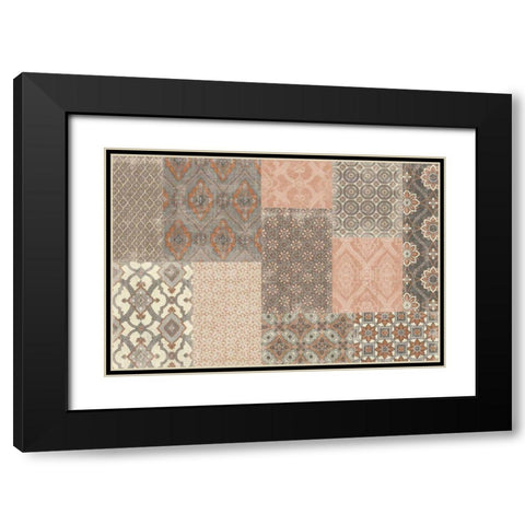 Venetian Patchwork I Orange Gray Black Modern Wood Framed Art Print with Double Matting by Pela Studio