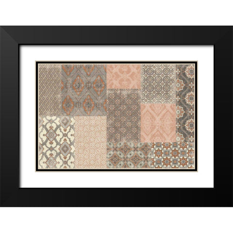 Venetian Patchwork I Orange Gray Black Modern Wood Framed Art Print with Double Matting by Pela Studio