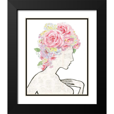 She Dreams of Roses I Black Modern Wood Framed Art Print with Double Matting by Adams, Emily