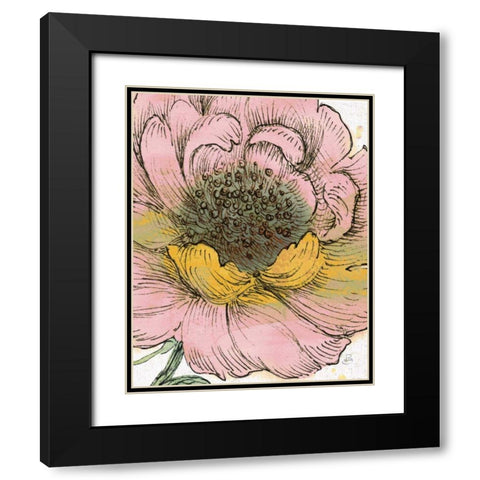 Blossom Sketches III Pink Crop Black Modern Wood Framed Art Print with Double Matting by Brissonnet, Daphne