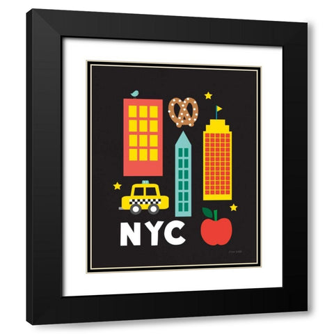 City Fun NYC Black Modern Wood Framed Art Print with Double Matting by Kelle, Ann