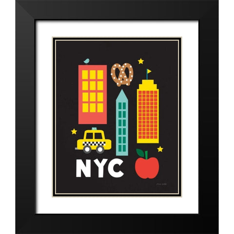 City Fun NYC Black Modern Wood Framed Art Print with Double Matting by Kelle, Ann