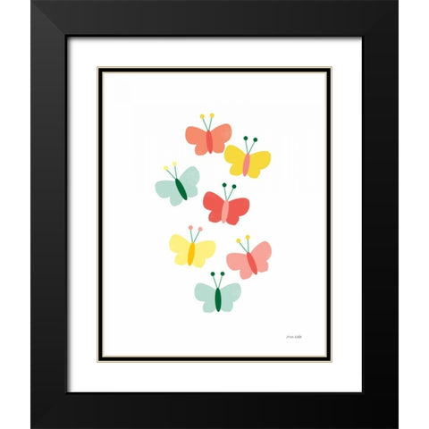 Butterfly Friends Black Modern Wood Framed Art Print with Double Matting by Kelle, Ann
