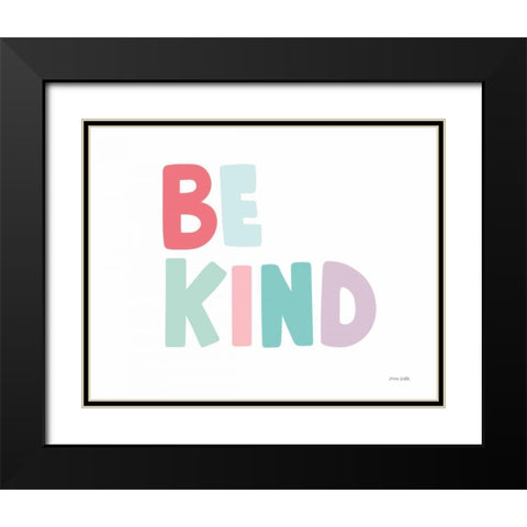 Be Kind Black Modern Wood Framed Art Print with Double Matting by Kelle, Ann