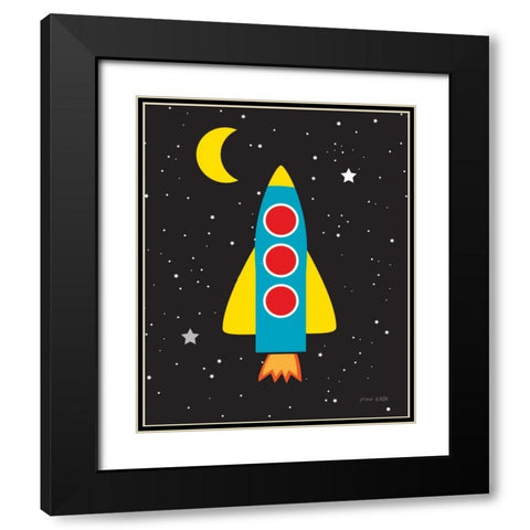 Blast Off Black Modern Wood Framed Art Print with Double Matting by Kelle, Ann