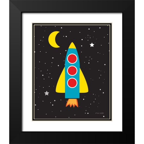 Blast Off Black Modern Wood Framed Art Print with Double Matting by Kelle, Ann