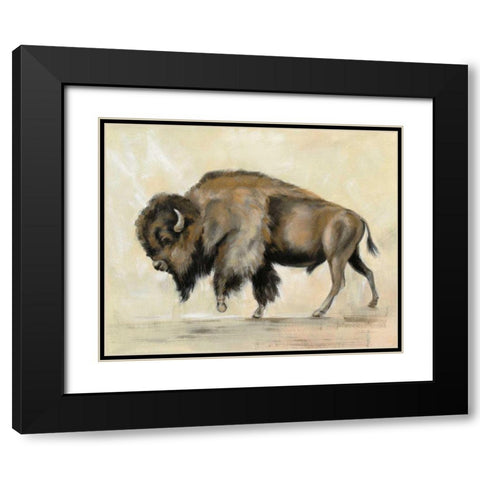 Bronze Buffalo Black Modern Wood Framed Art Print with Double Matting by Vassileva, Silvia