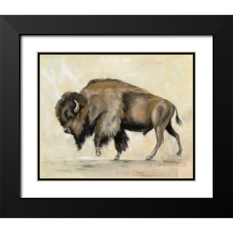 Bronze Buffalo Black Modern Wood Framed Art Print with Double Matting by Vassileva, Silvia