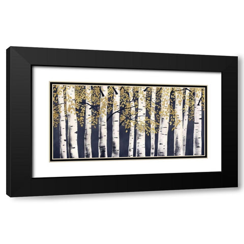 Fresh Forest Indigo Gold Black Modern Wood Framed Art Print with Double Matting by Wiens, James