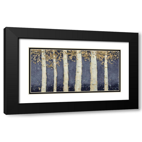 Magnificent Birch Grove Indigo Crop Black Modern Wood Framed Art Print with Double Matting by Wiens, James