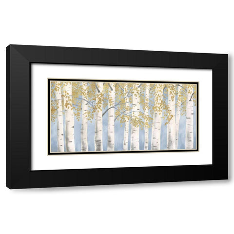 Fresh Forest Light Blue Gold Black Modern Wood Framed Art Print with Double Matting by Wiens, James