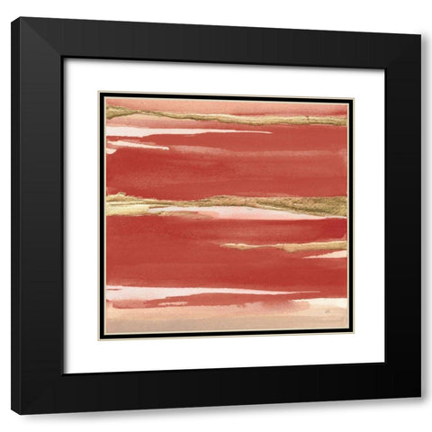 Gilded Red I Black Modern Wood Framed Art Print with Double Matting by Paschke, Chris