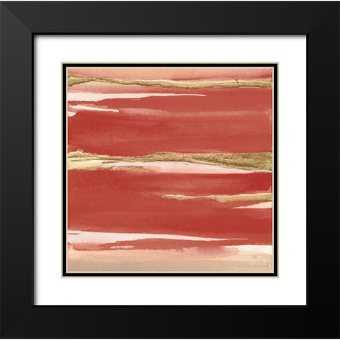Gilded Red I Black Modern Wood Framed Art Print with Double Matting by Paschke, Chris