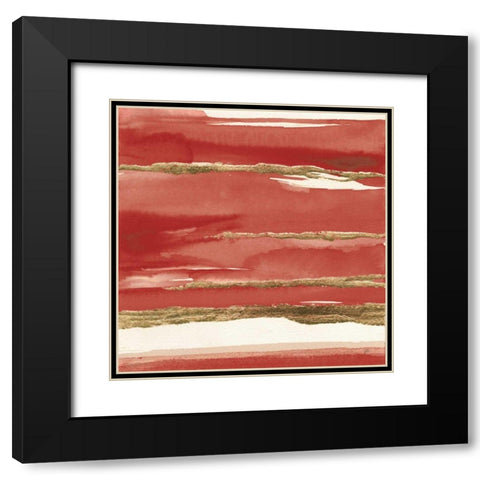 Gilded Red II Black Modern Wood Framed Art Print with Double Matting by Paschke, Chris