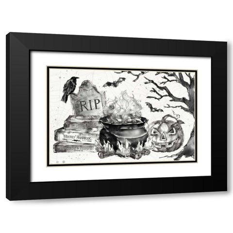 Phantoms of the Night I Black Modern Wood Framed Art Print with Double Matting by Tavoletti, Anne