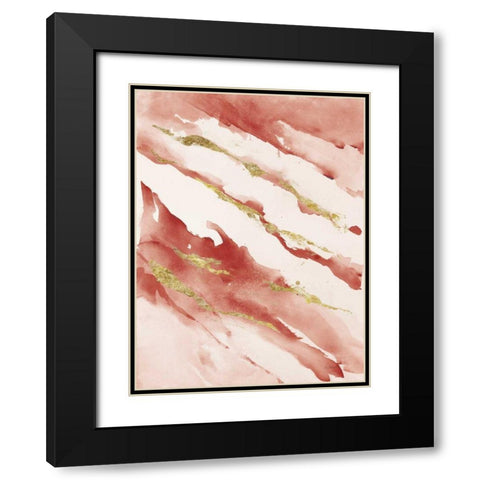 Drift v2 Red Black Modern Wood Framed Art Print with Double Matting by Schick, Mike