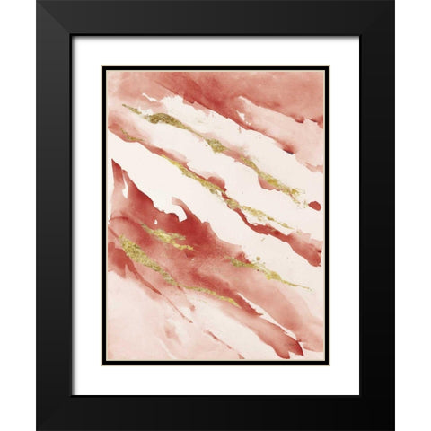 Drift v2 Red Black Modern Wood Framed Art Print with Double Matting by Schick, Mike