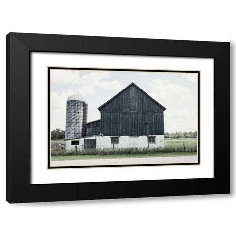 Weathered III Navy Wood Black Modern Wood Framed Art Print with Double Matting by Urquhart, Elizabeth