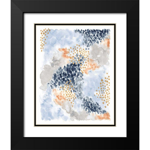 Spring Blooms II Navy Black Modern Wood Framed Art Print with Double Matting by Marshall, Laura
