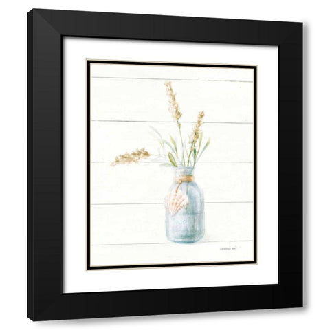 Beach Flowers III Neutral Black Modern Wood Framed Art Print with Double Matting by Nai, Danhui
