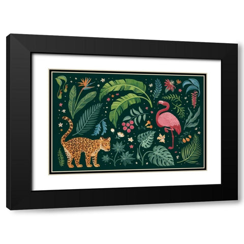 Jungle Love II Black Modern Wood Framed Art Print with Double Matting by Penner, Janelle