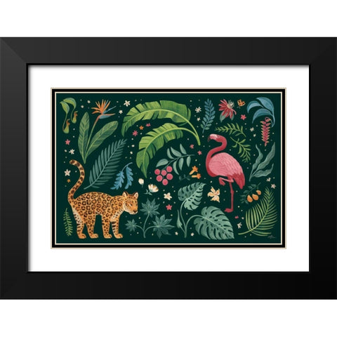 Jungle Love II Black Modern Wood Framed Art Print with Double Matting by Penner, Janelle