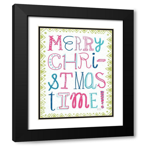 Merry Christmastime Bright Black Modern Wood Framed Art Print with Double Matting by Mullan, Michael