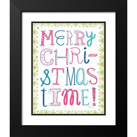 Merry Christmastime Bright Black Modern Wood Framed Art Print with Double Matting by Mullan, Michael