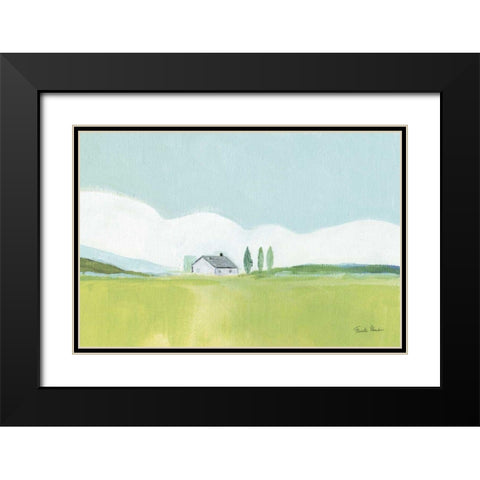 Fresh and Green Black Modern Wood Framed Art Print with Double Matting by Zaman, Farida