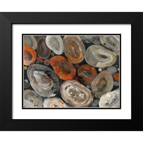 Autumn Rocks Black Modern Wood Framed Art Print with Double Matting by Hristova, Albena