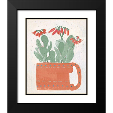 Coral Cuppa Neutral Crop Black Modern Wood Framed Art Print with Double Matting by Mack, Lynn