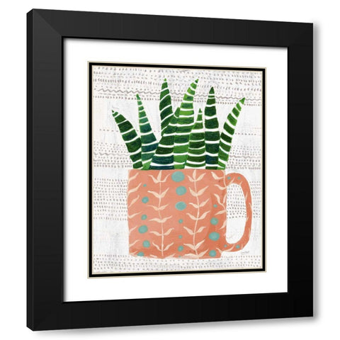 Succulent Cup Neutral Crop Black Modern Wood Framed Art Print with Double Matting by Mack, Lynn