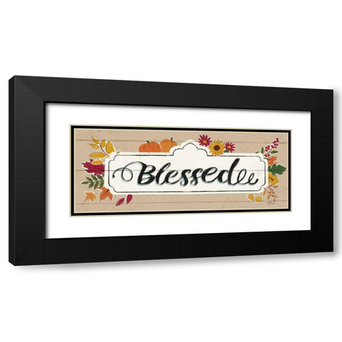 Thankful V Harvest Black Modern Wood Framed Art Print with Double Matting by Penner, Janelle