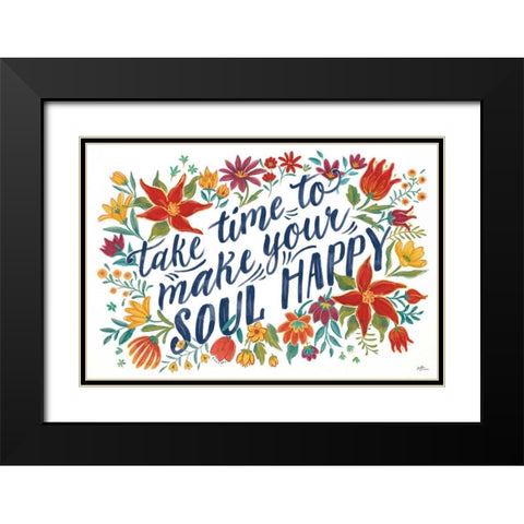 Happy Thoughts I White Black Modern Wood Framed Art Print with Double Matting by Penner, Janelle